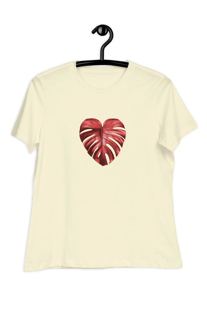 Dames-T-shirt Red leaf