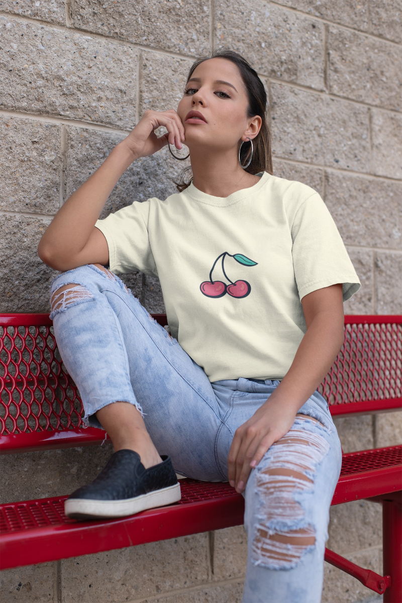 Dames-T-shirt Cherry