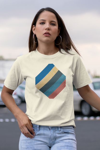 Dames T-shirt gestreept diagonaal