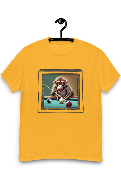 Heren T-shirt Monkey playing billiards