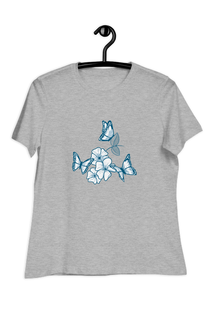 Dames-T-shirt Blue butterflies