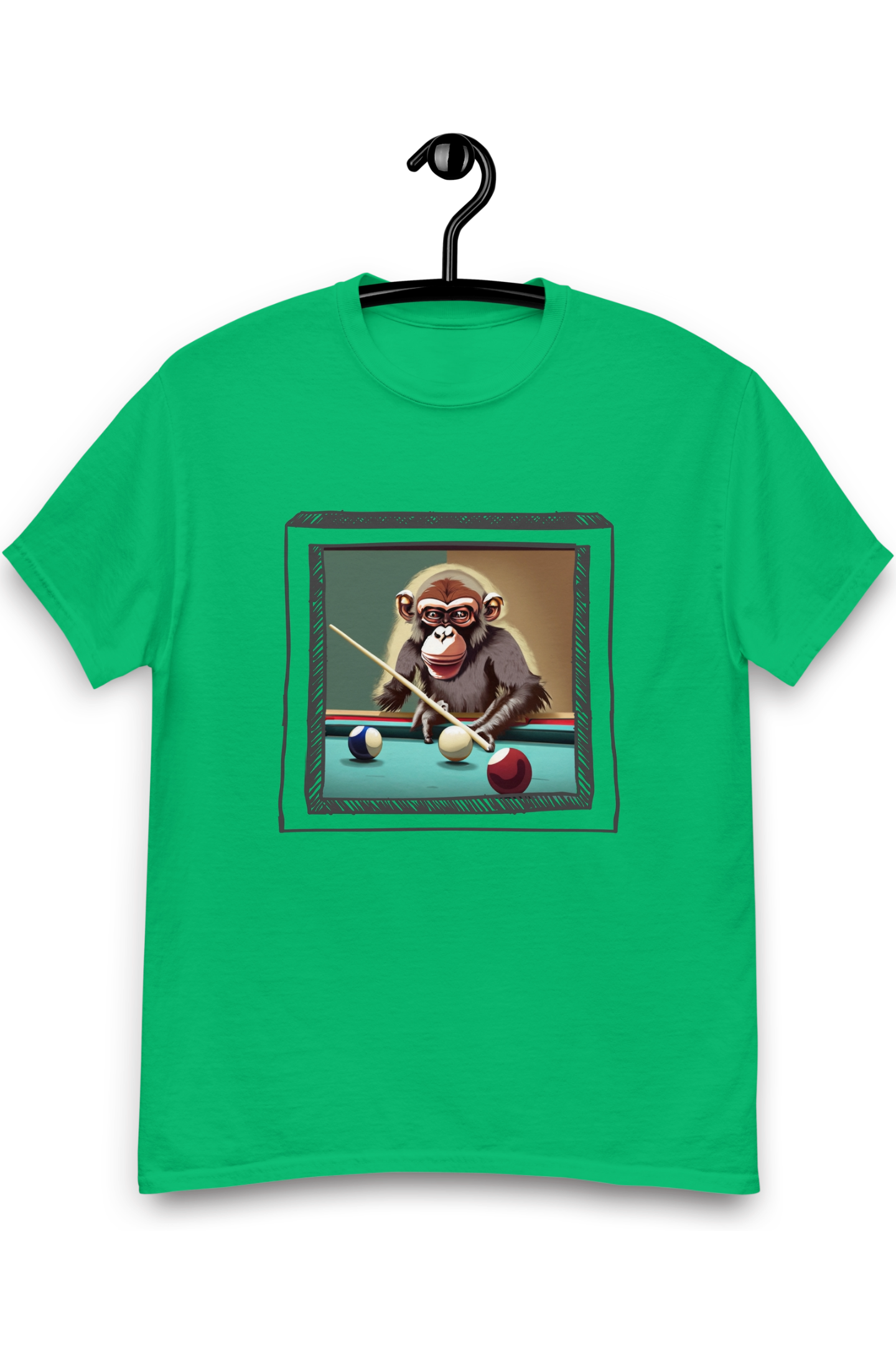 Heren T-shirt Monkey playing billiards