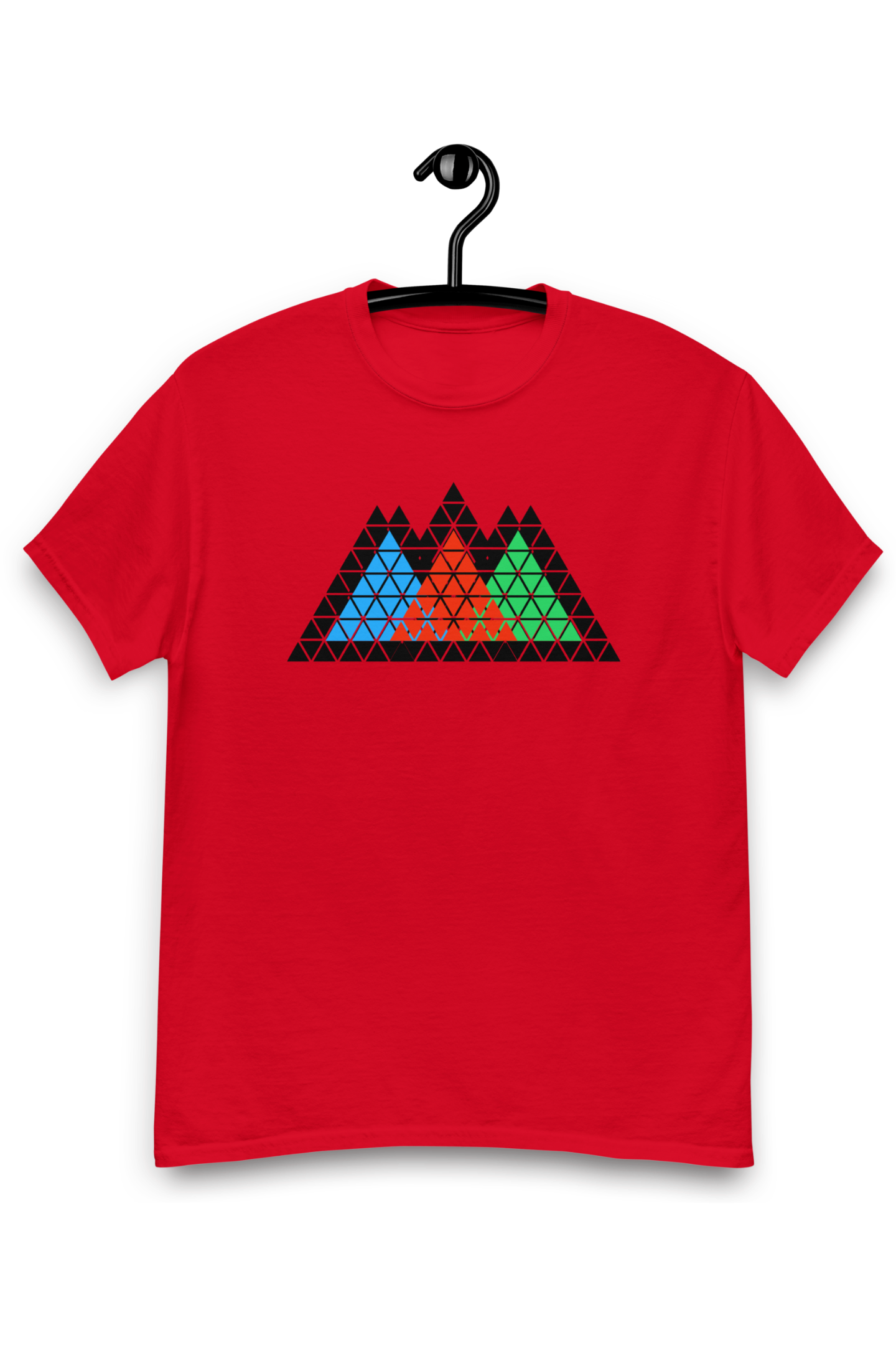 Heren T-shirt Gebergte Blauw-Rood-Groen