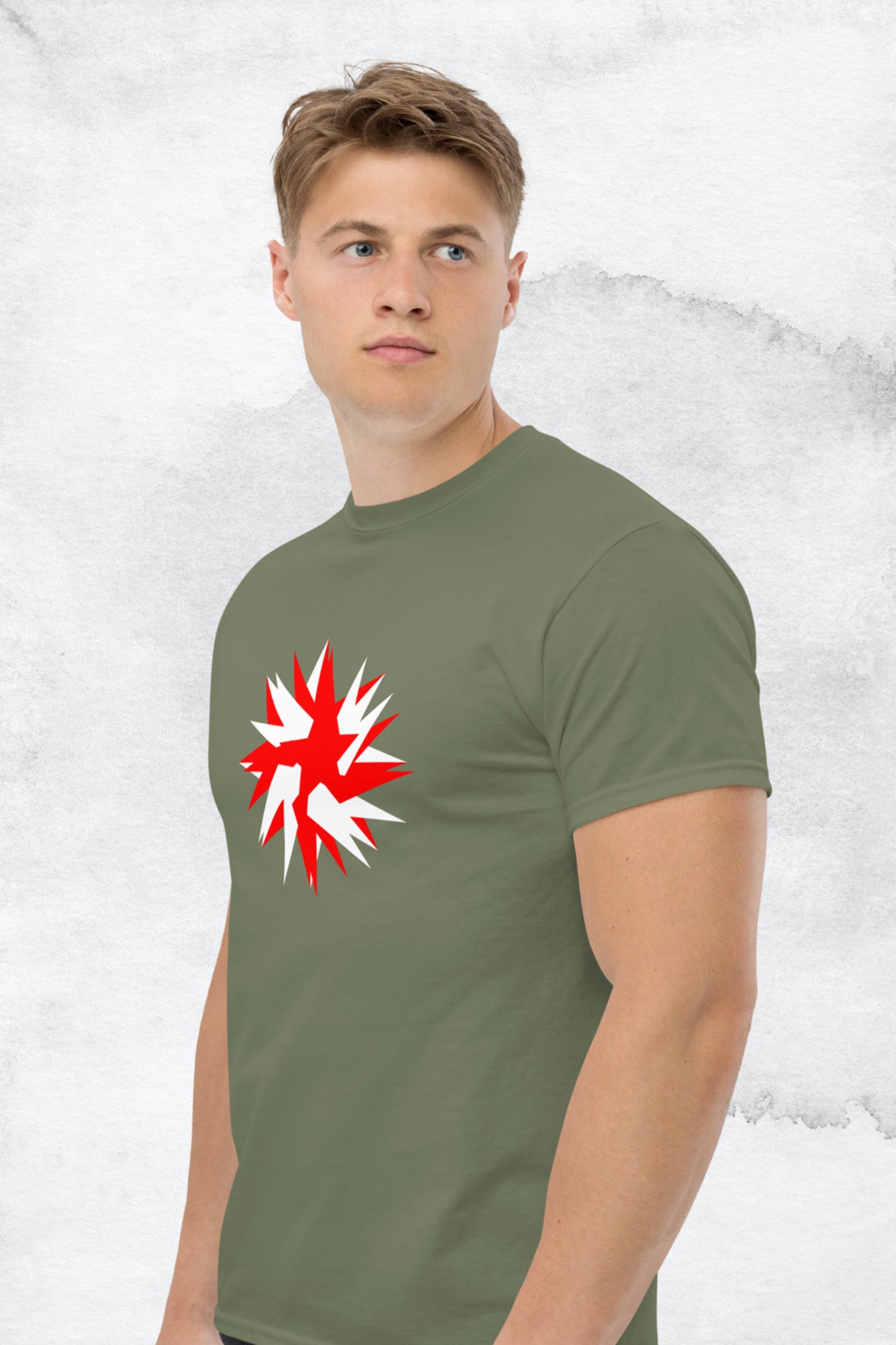 Heren T-shirt Ster Rood/Wit