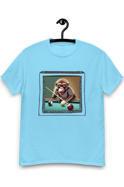 Heren T-shirt Monkey playing billiards