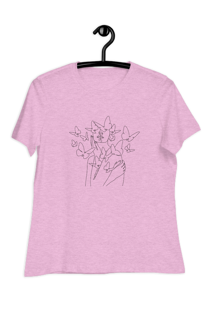 Dames-T-shirt Black butterflies