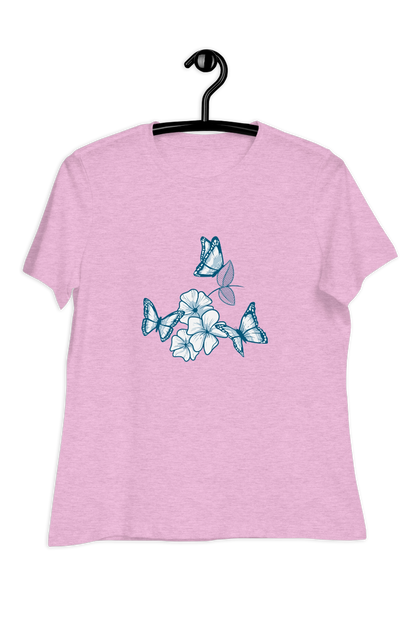 Dames-T-shirt Blue butterflies