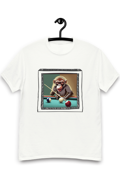 Heren T-shirt Monkey playing billiards